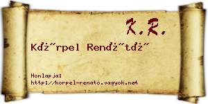 Körpel Renátó névjegykártya
